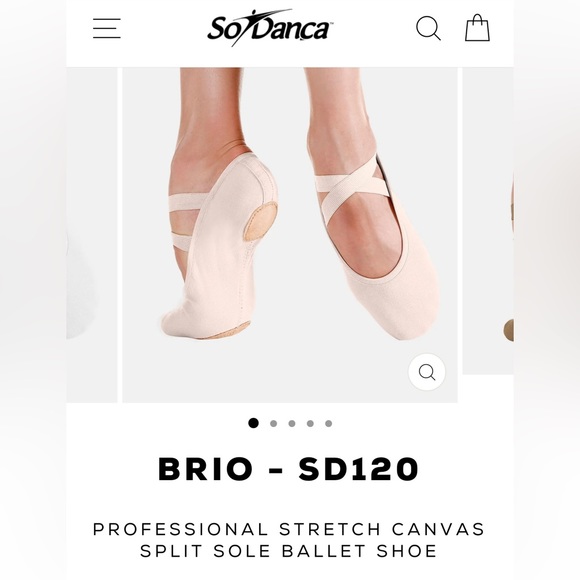 SoDanca canvas split sole ballet shoe light pink 8 1/2 - Picture 1 of 6